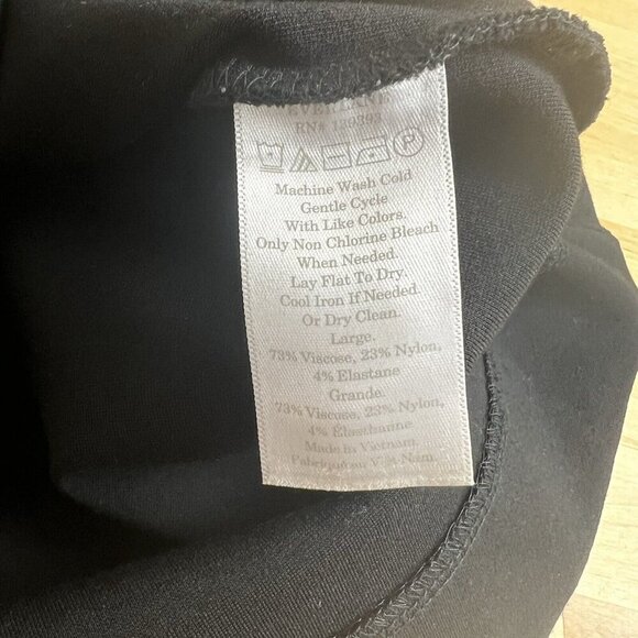 Everlane Pencil Skirt Black Jersey Pull On Career Office Stretch Size Large - Picture 6 of 8